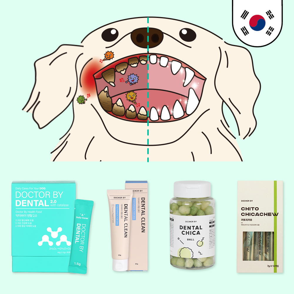 DOCTORBY Dental dog teeth tartar remover puppy mouth supplement