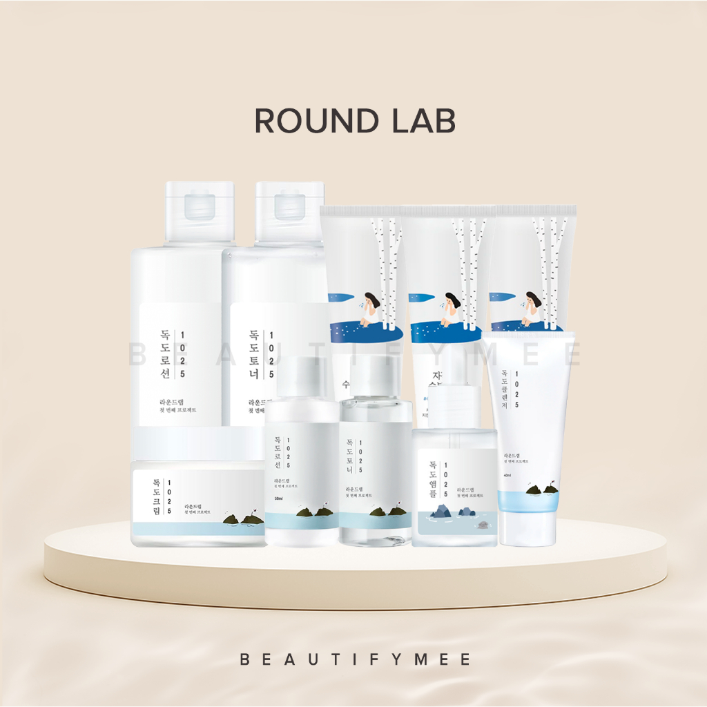 ROUND LAB (Birch Juice Moisturizing Sunscreen, Moisturizing Cream, Dokdo Toner, Cleanser