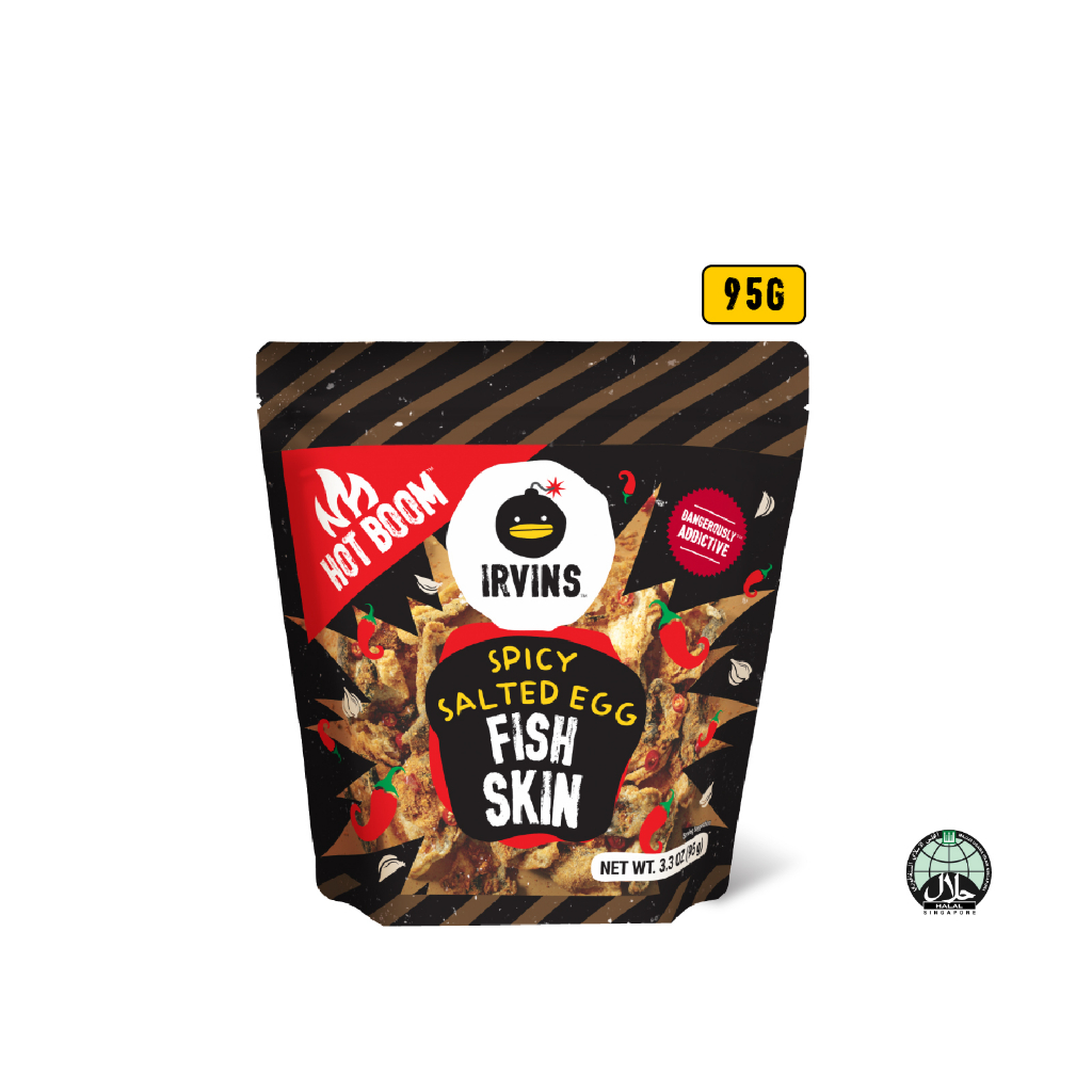IRVINS Hot Boom Salted Egg Fish Skin 95G (Halal) Shopee Singapore