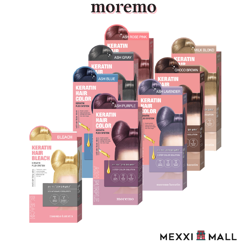 [Moremo] Keratin Hair Color (7 colors & 1 Bleach) 60g&60g Shopee