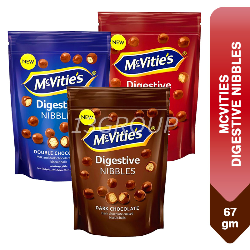 McVities Digestive Nibbles Chocolate Coated Biscuit Balls Dark Double