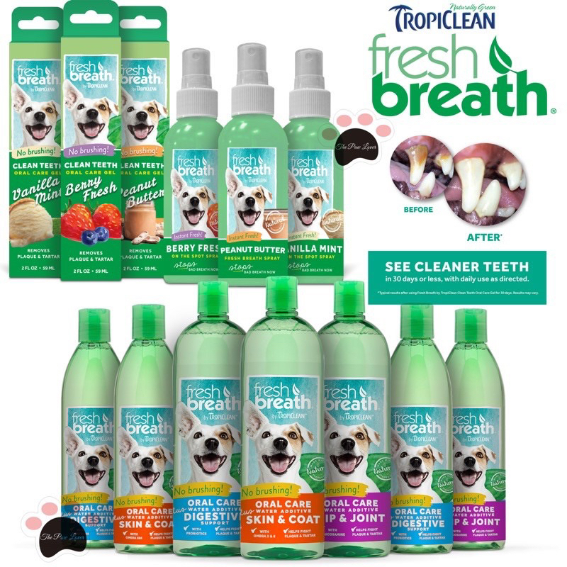 Fresh Breath by TropiClean Oral Care Gel Oral Care Spray Oral Care