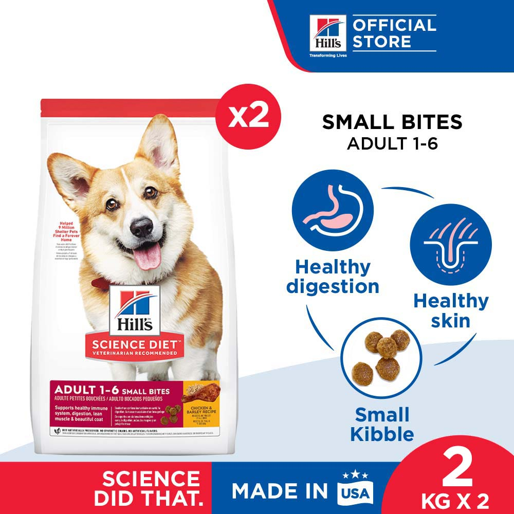 [Bundle Of 2] Hill's Science Diet Adult Small Bites Chicken & Barley ...