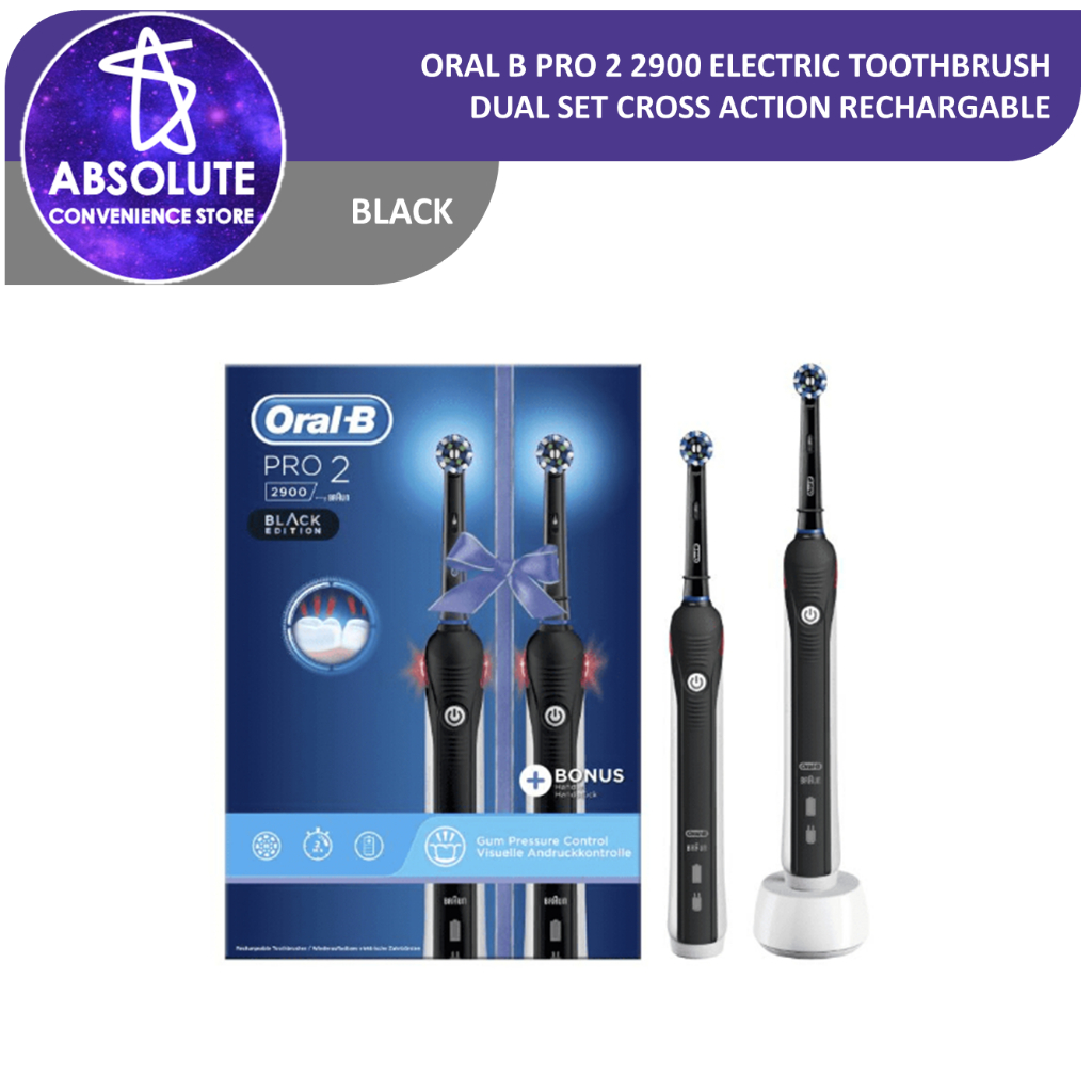 OralB Pro 2 2900 Dual Set Cross Action Electric Toothbrush Shopee Singapore