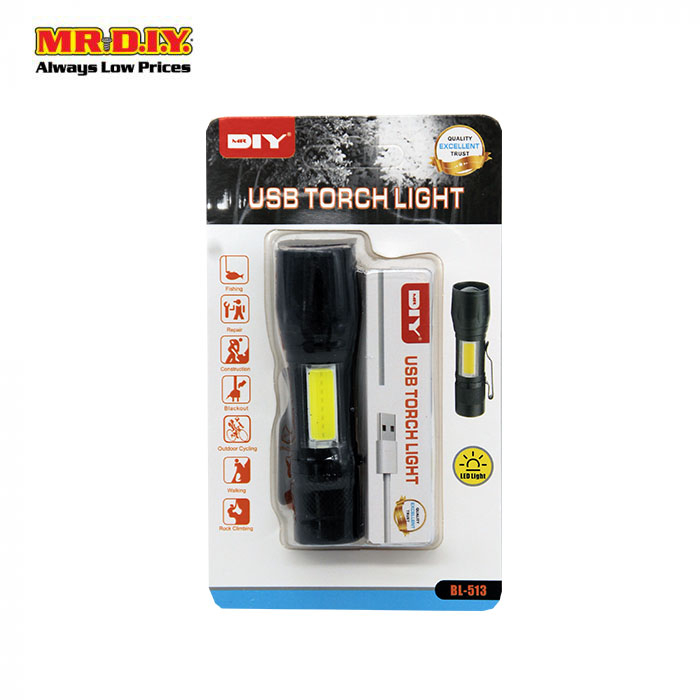 MR.DIY USB Rechargeable Torch Light BL 513 Shopee Singapore