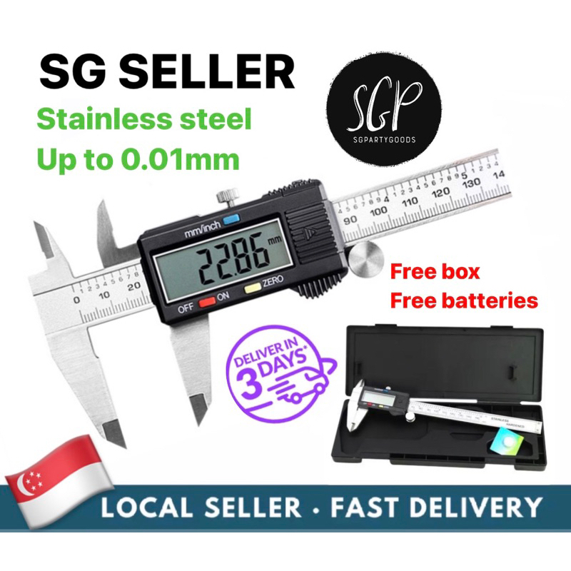 0.1mm/0.01mm Vernier caliper Electronic caliper digital with box accurary to 0.1mm with battery