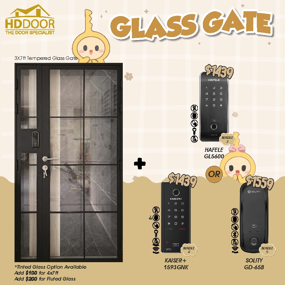 Tempered Glass Gate Glass Gate HDB Glass Gate Glass Gate