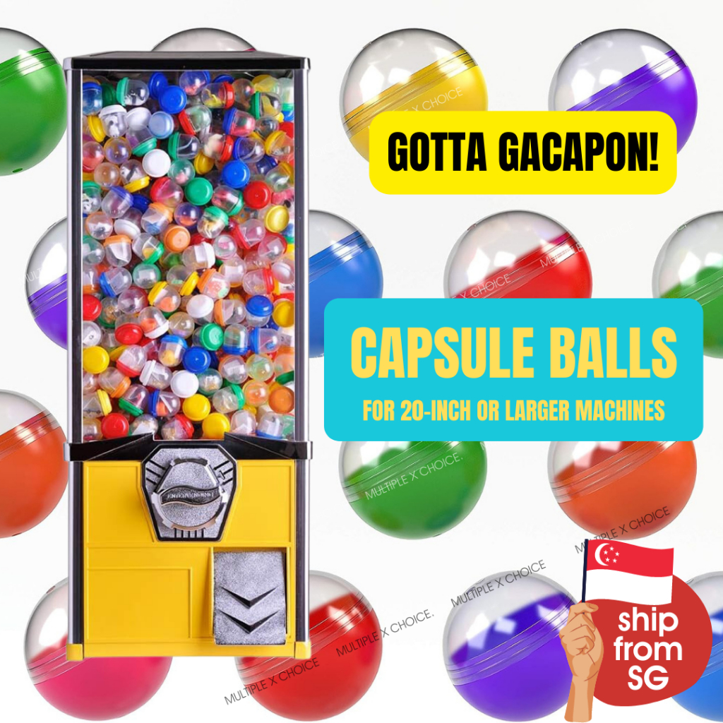 50MM SIZE Multi-Purpose Gachapon Vending Machine GumBall Capsule Balls ...