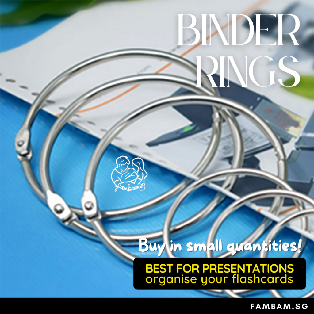 [SG🇸🇬] Binder Rings Flashcard Organizer Ring Office Book Silver Shopee Singapore