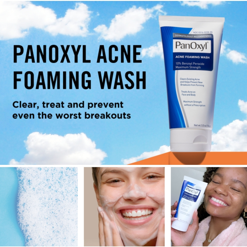 PanOxyl Acne Foaming Wash Benzoyl Peroxide 10 Maximum Strength Deep