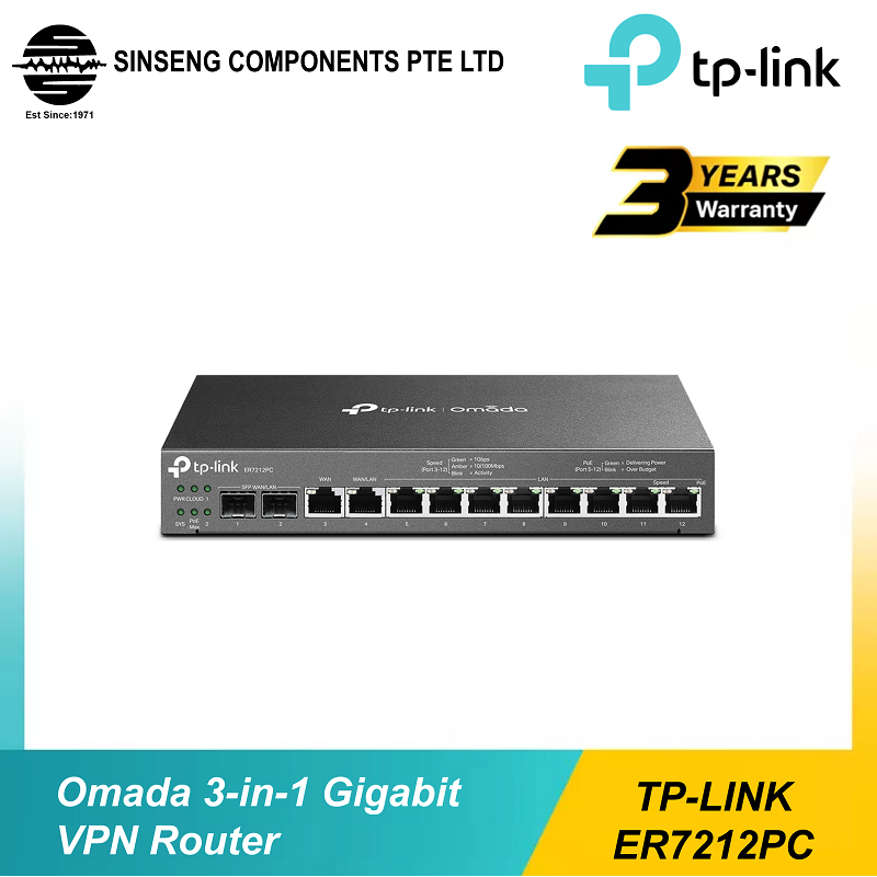 TP-Link ER7212PC Omada 3-in-1 Gigabit VPN Router [Order Model