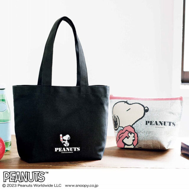 Japan Spring X SNOOPY 2pc set insulated zipper pouch + cotton canvas