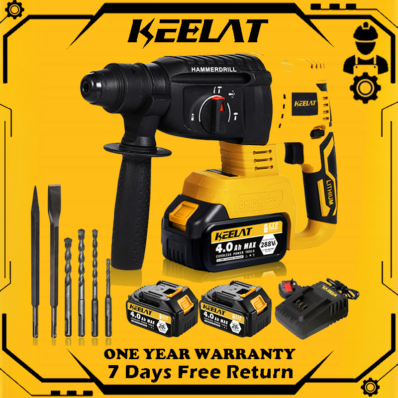 KEELAT KWHD001 Rotary Hammer Drill Driver 800W Impact Drill Cordless Hammer Impact Drill 3 Mode