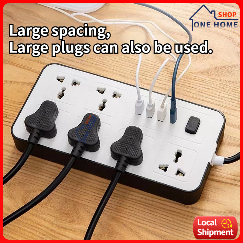 UK Plug Power Strip 2M Extension Cable Electrical Socket Adapter With 3