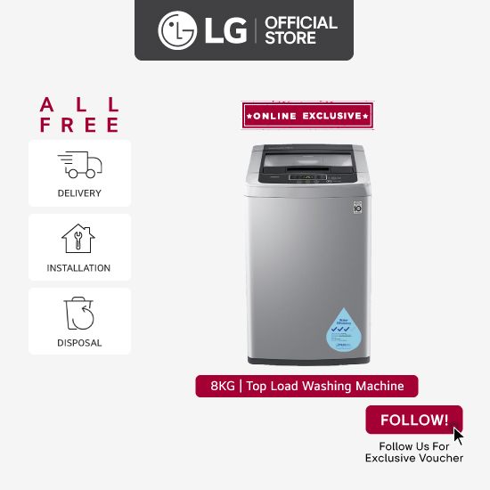 LG T2108VSPM2 8KG Smart Inverter Top Load Washing Machine Shopee