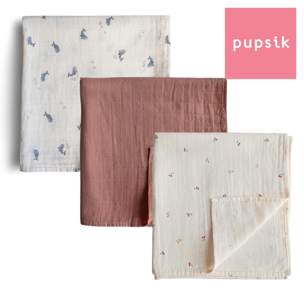 Mushie muslin baby swaddle blanket 14 designs shopee singapore