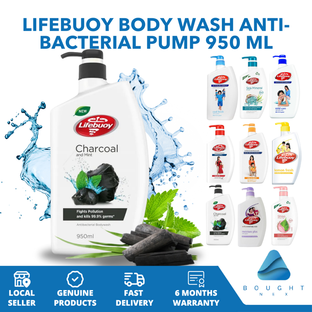 Lifebuoy Body Wash Antibacterial Pump Bottle 900ml 950ml Cool Fresh