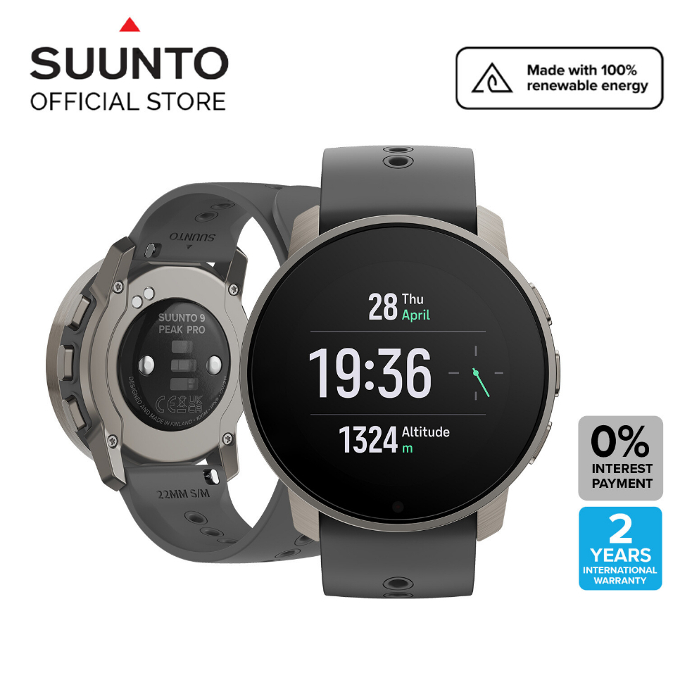 Suunto 9 Peak Pro Titanium Slate - Thin and tough GPS multisport watch