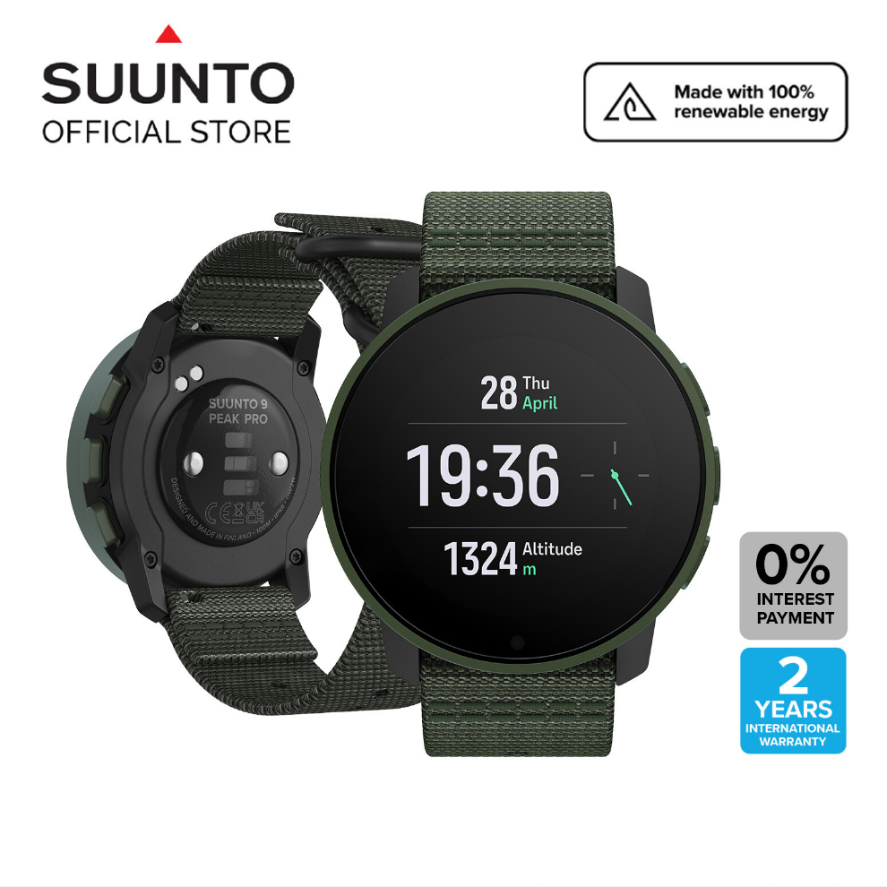 Suunto 9 Peak Pro Forest Green Extremely thin and tough GPS multisport watch with superior battery life Shopee Singapore