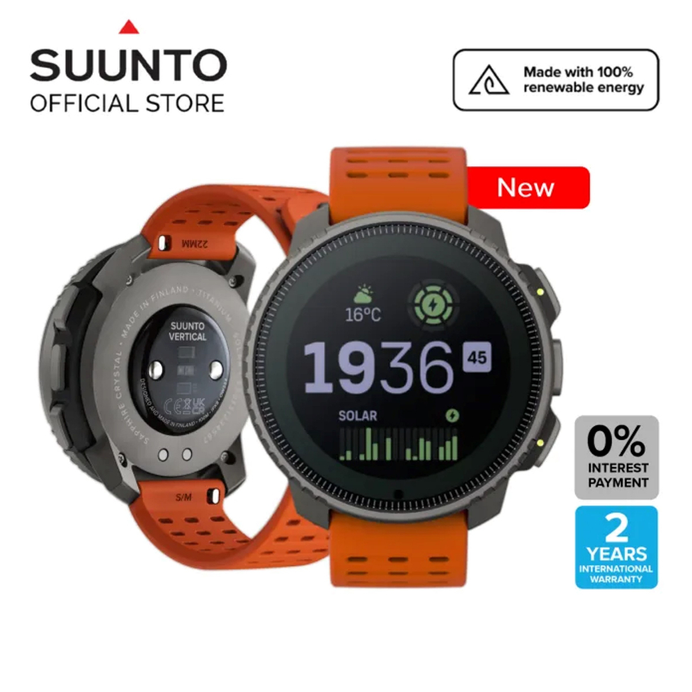 Suunto Vertical Titanium Canyon Large screen adventure watch for outdoor expeditions with Solar Charging Shopee Singapore