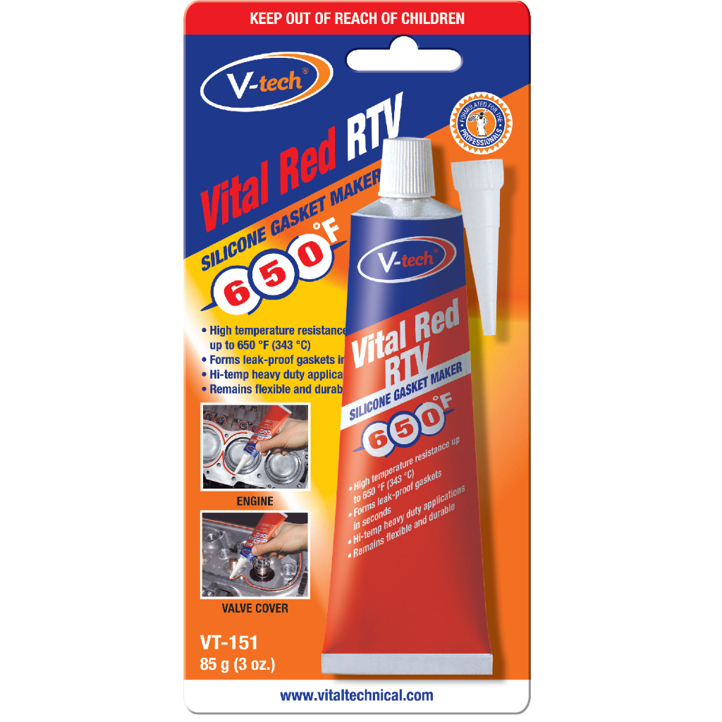 V-TECH VITAL RED RTV HIGH TEMPERATURE SILICONE- 85GM | Shopee Singapore