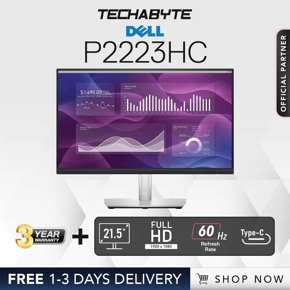 Dell P2223HC | 21.5 FHD | IPS | WLED | USB-C Hub Monitor | Shopee
