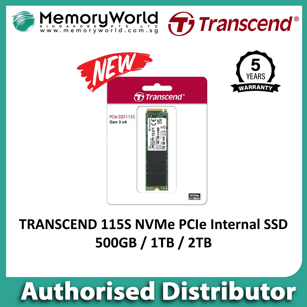 TRANSCEND 115S NVMe PCIe Internal SSD 500GB / 1TB / 2TB