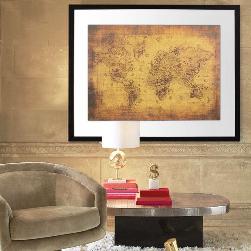 SG SELLER Large Kraft Paper Poster Vintage Home Decor World Map 72.5 x ...