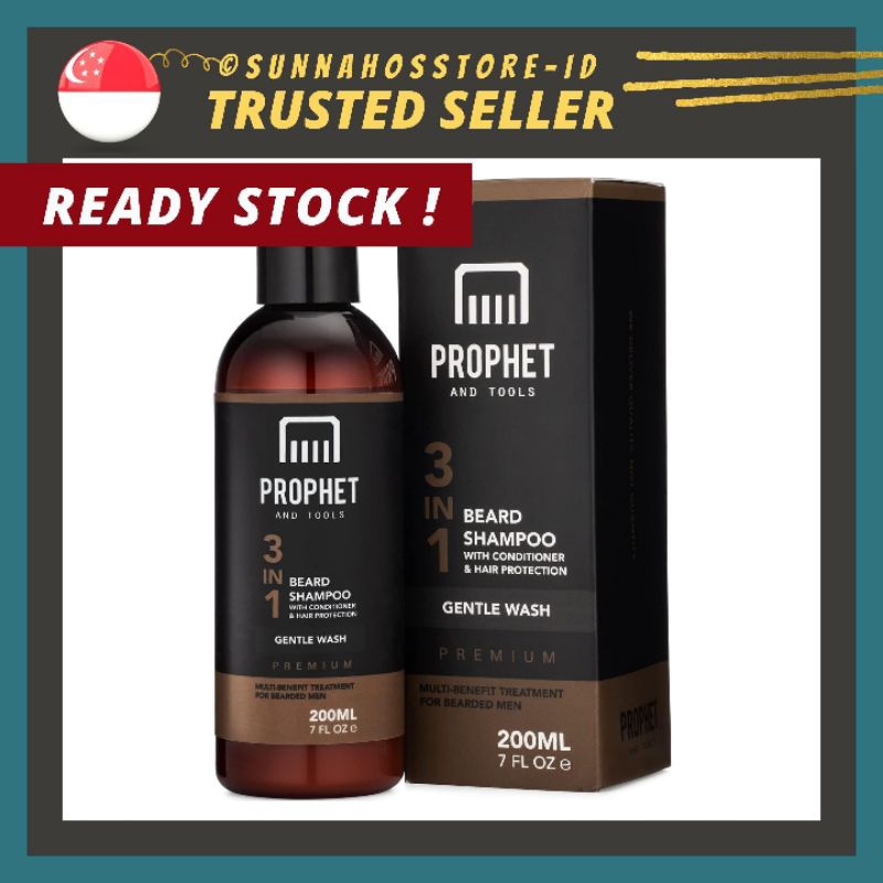 🇸🇬 🧔🏻 3 in 1 Beard Shampoo, Conditioner & Hair Protection 200ml Beard Care by Prophet and