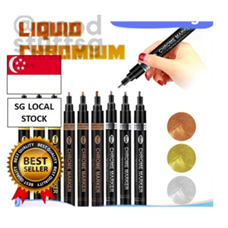 3pcs Silver Mirror Marker Pens Set Liquid Chrome Paint Markers Pen  Permanent Art Silver Mirror Chro