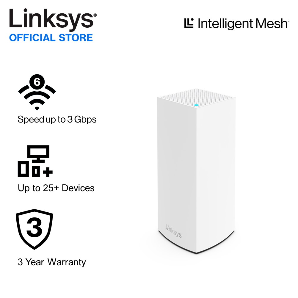 Linksys Atlas 6 AX3000 Dual Band Mesh WiFi 6 Router (MX2001, 1 Pack), WiFi 6 Mesh Router