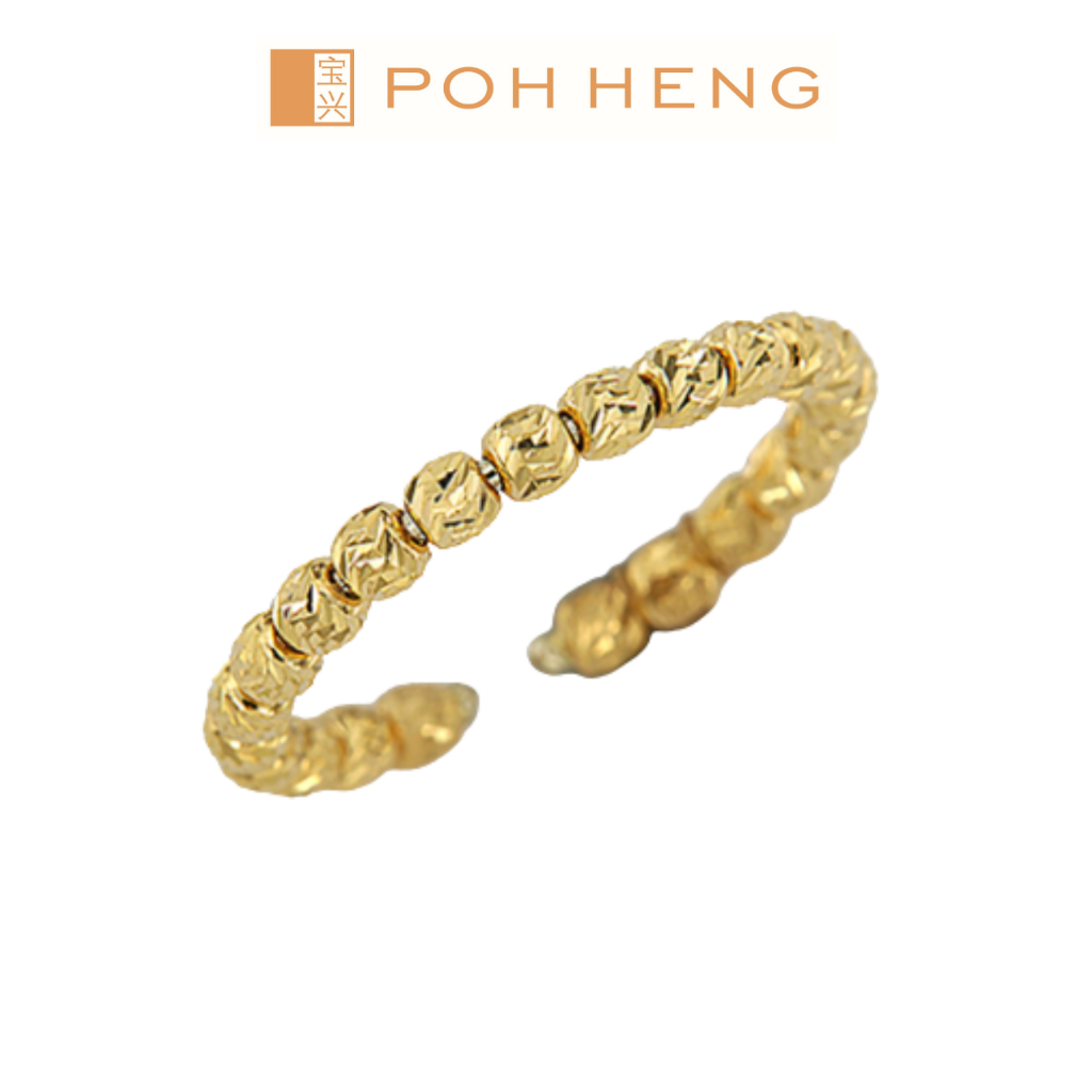 Poh Heng Jewellery 22k Bead Ring In Yellow Gold [price By Weight] Shopee Singapore