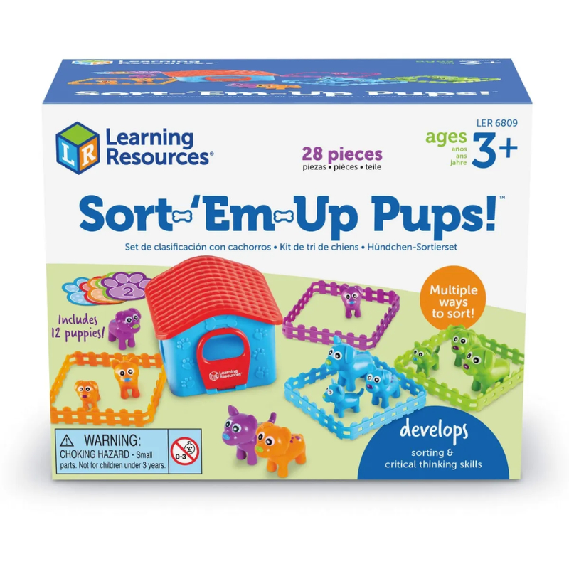 Learning Resources LER6809 Sort-'Em-Up Pups Activity Set OF 28 pieces ...