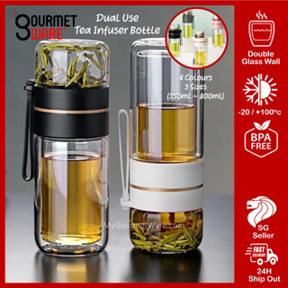 Double Wall Glass Tea Infuser Bottle Tea Tumbler With Infuser Portable Tea  Bottle For Loose Tea Travel Tea Mug With Strainer Dual-use Tea Cup