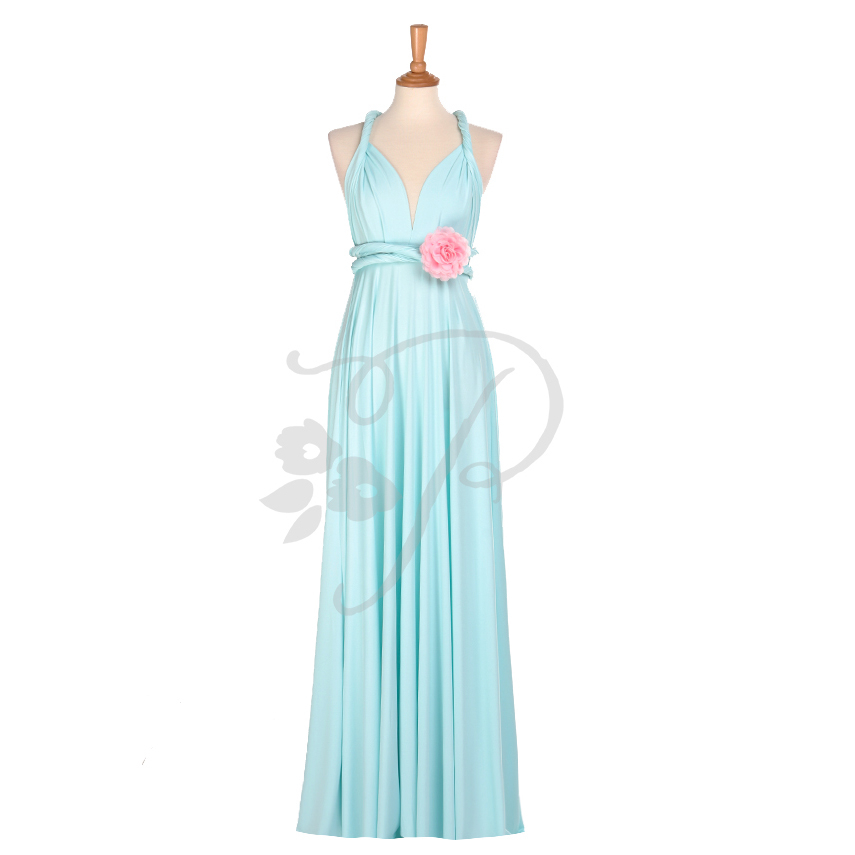 SG Local Stock Aqua Blue Convertible Multiway Infinity Floor Length Dress Bridesmaid Dress Prom Dress Wedding Dress Shopee Singapore