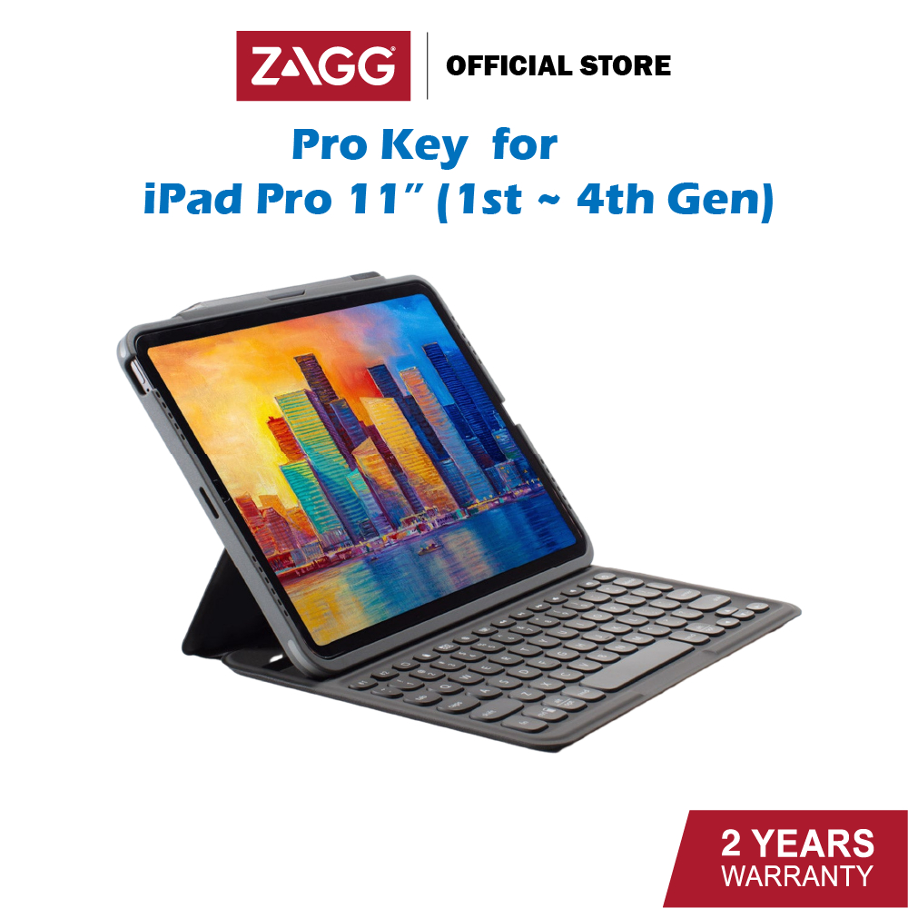 Zagg Pro Keys Bluetooth Keyboard Case for iPad 11 Pro (4th/3rd/2nd/1st Gen) 2 Years Warranty