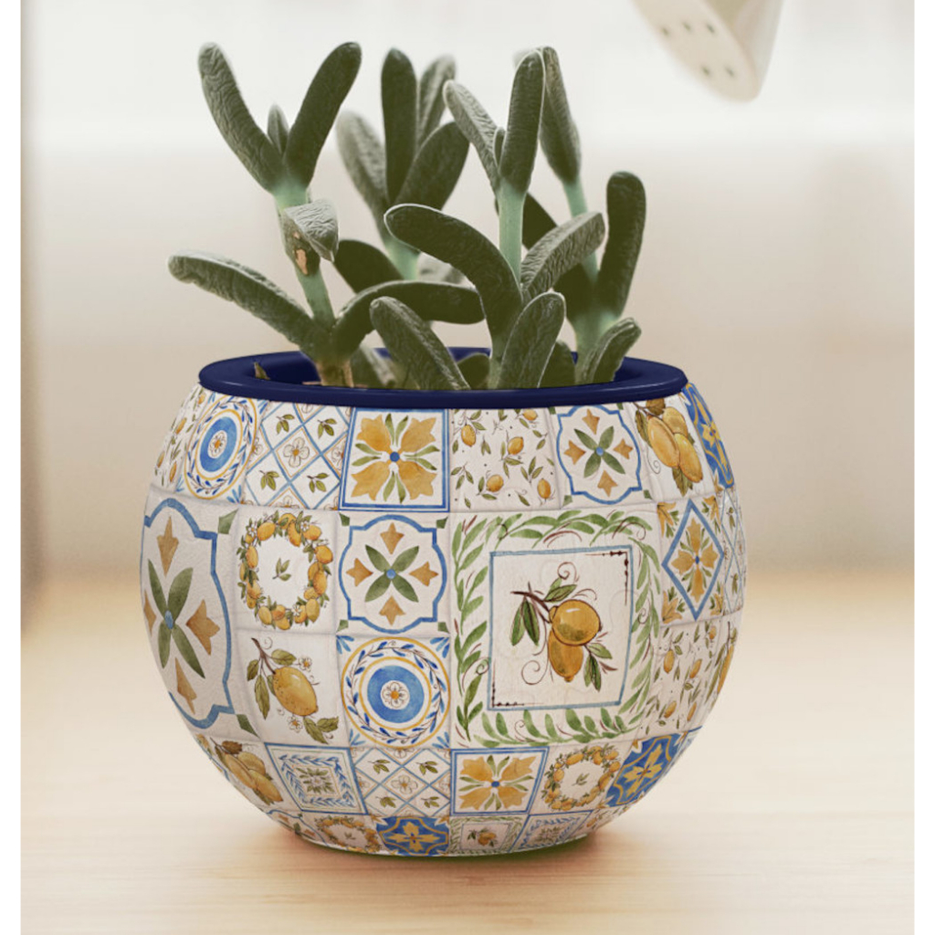 PieceRelax Puzzle 3D Pot de Fleurs - Retro Tiles | Cache-Pot DIY pour Succulentes & Cactus | 80 Pièces | Drainage Intégré | Décoration & Cadeau Créatif [K1104