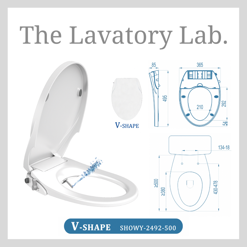 SHOWY NON-ELECTRIC BIDET TOILET SEAT 2490-500 (D-Shape) / 2491-500 (O ...