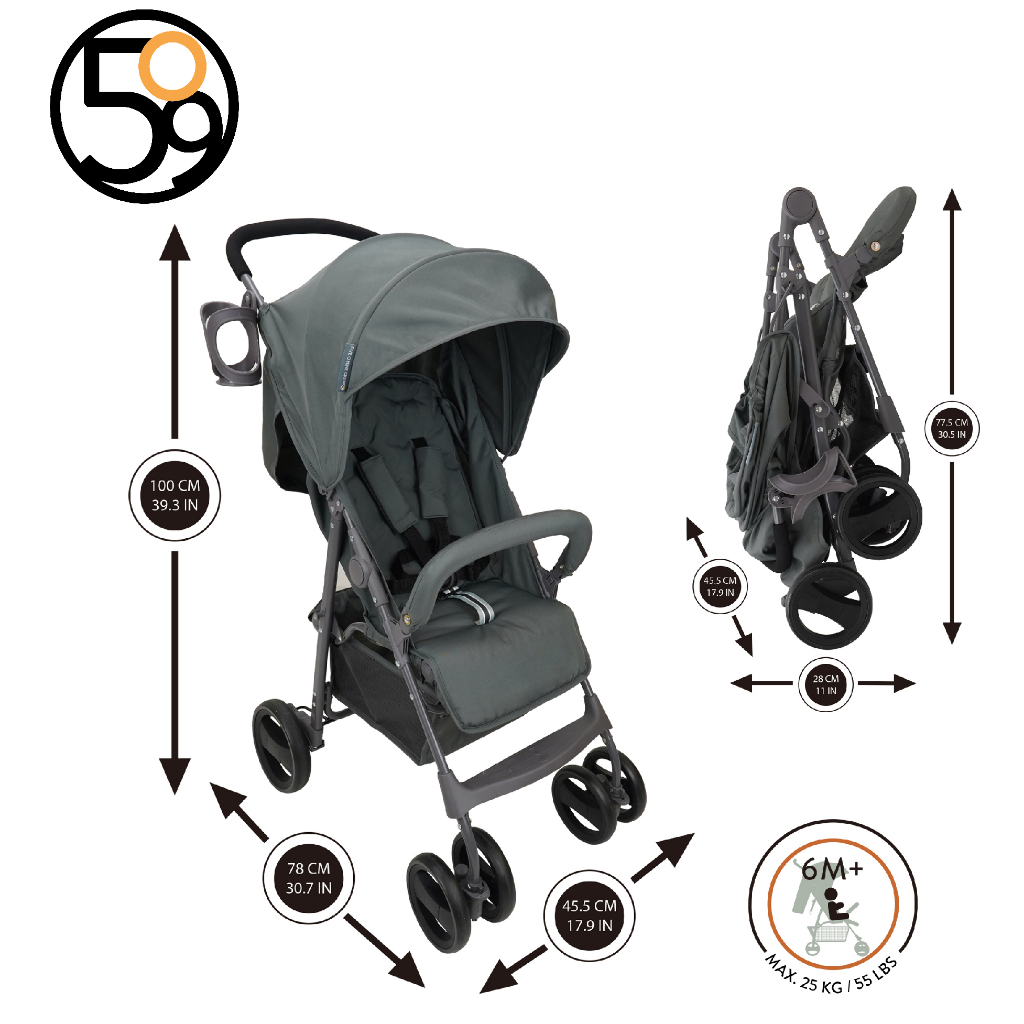 509 Crew Shopee II Stroller Foldable Portable Pram SG Seller Shopee Singapore