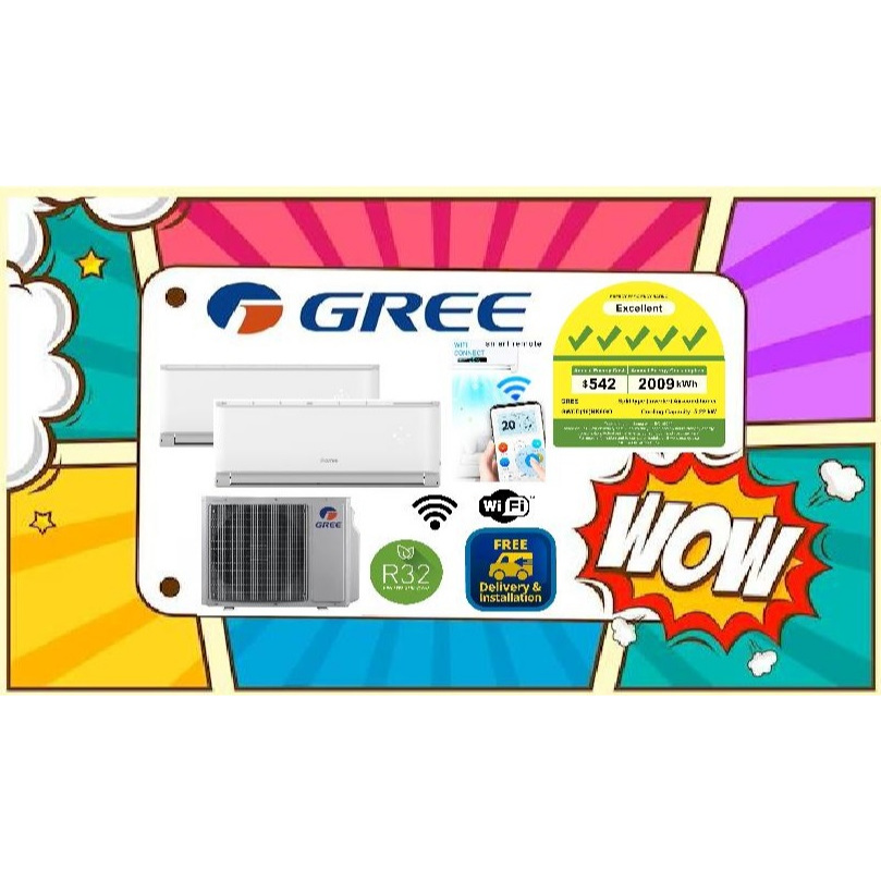 GREE (R32) SYSTEM 2 + FREE DELIVERY + FREE INSTALLATION + FREE ...