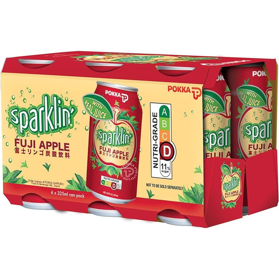 Pokka Sparklin Fuji Apple Juice (6 x 325ml) Shopee Singapore