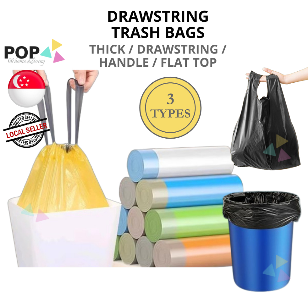 Plastic Trash Bag Drawstring Garbage Rubbish Bag for Recycle Bin