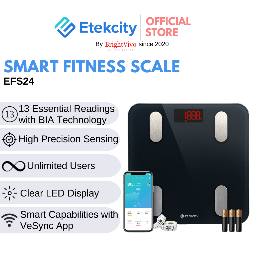 Etekcity Smart Digital Body Weight Scale with VeSync Mobile App
