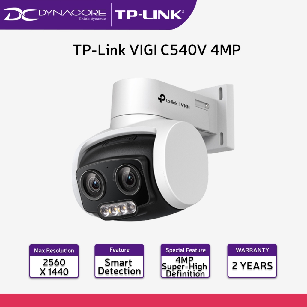 TP-Link VIGI C540V 4MP Outdoor Full-Color Dual-Lens Varifocal Pan Tilt ...