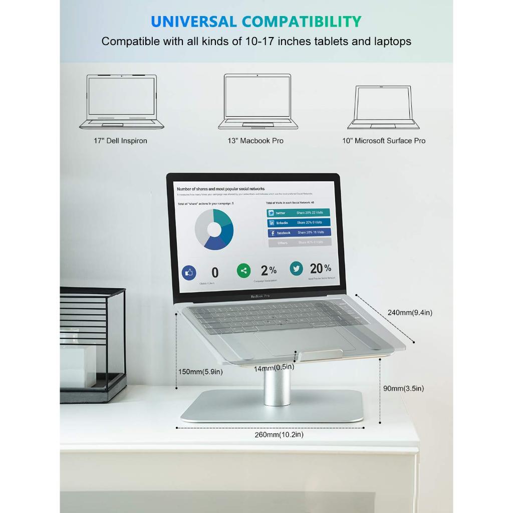 Rotating Laptop Stand For All Brands - Sturdy and Easily Rotates ...
