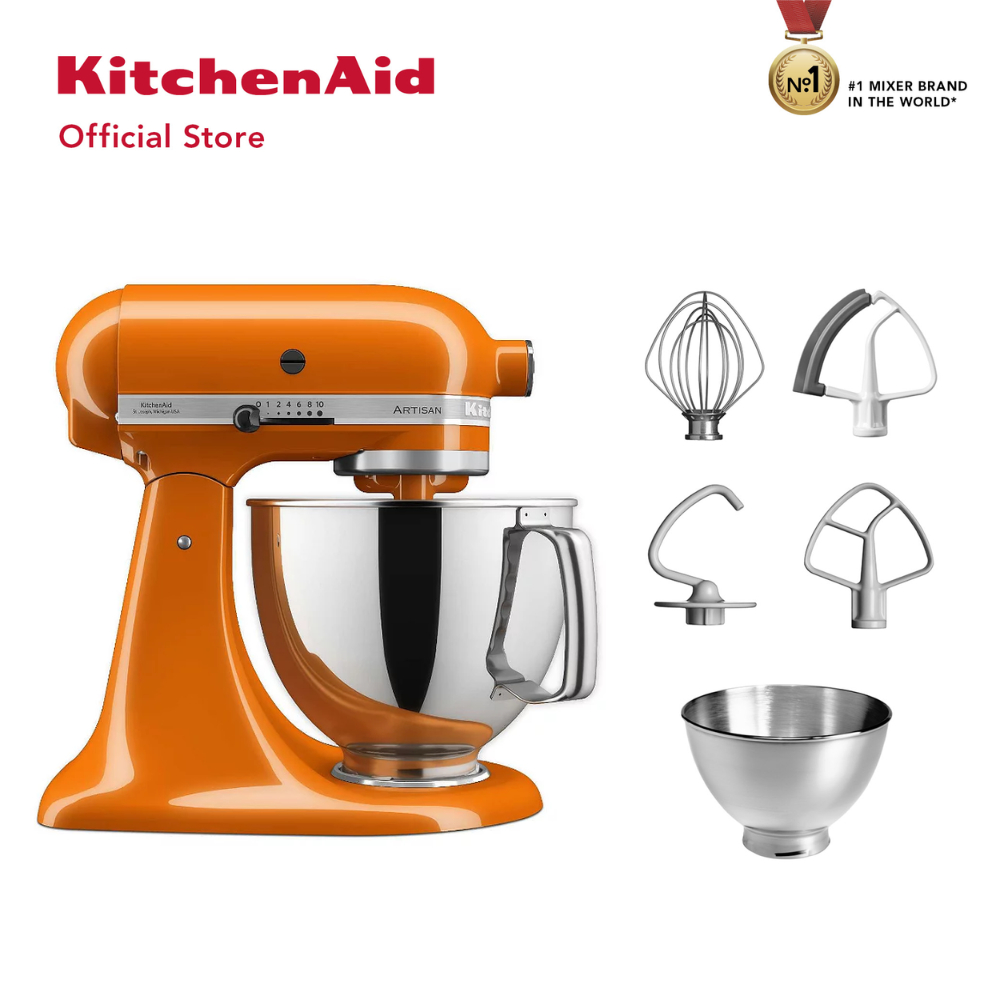 KitchenAid 4.8L 5KSM175PS Stand Mixer with , 4.8L & 3L Bowl, Pouring