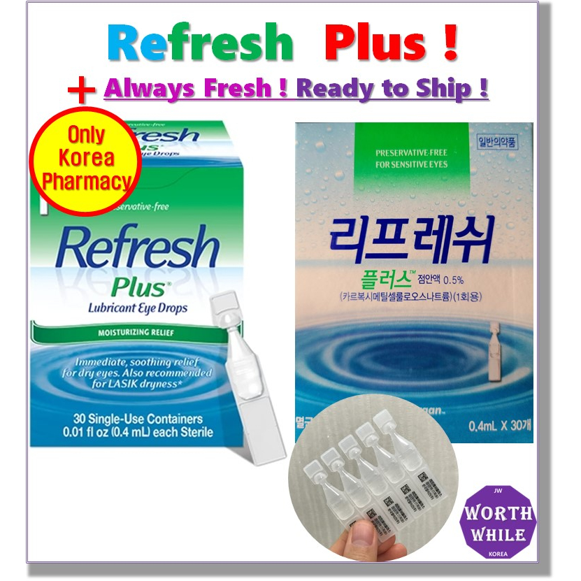 Refresh Plus Eye Drop + /0.4ml x 30ea, Exp.2025.Aug&Sep /Eyes Care by