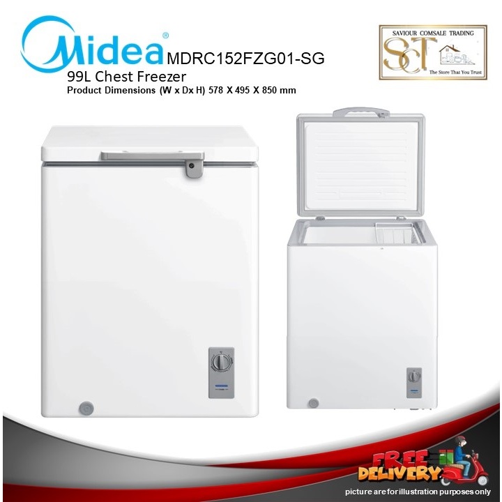 MIDEA MDRC152FZG01SG 99L CHEST FREEZER Shopee Singapore