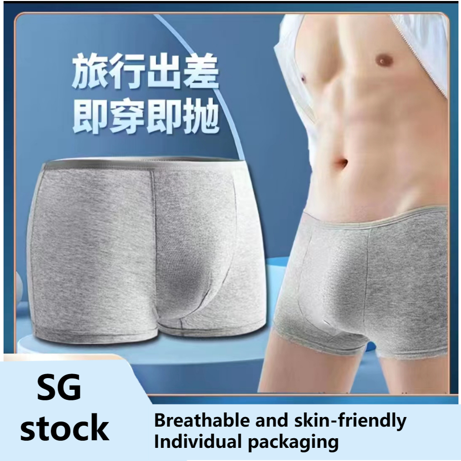 [SG stock]520psc Men's Disposable Underwear Men's Boxer Travel Sterile