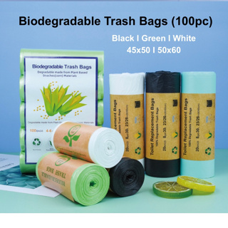 100pcs 1.2 Gallon Garbage Bags Biodegradable Ecological Trash Bags